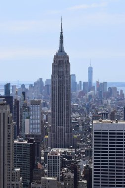 New York Manhattan gökdeleni Rock gözlem güvertesinden güneşli bir günde panoramik manzara