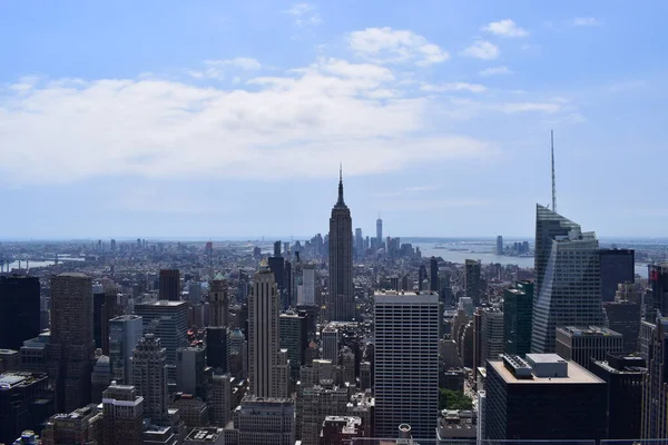 New York Manhattan Skyline Depuis Pont Observation Top Rock Vue — Photo