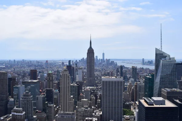 New York Manhattan Panorama Horní Části Vyhlídkové Paluby Rock Panoramatický — Stock fotografie