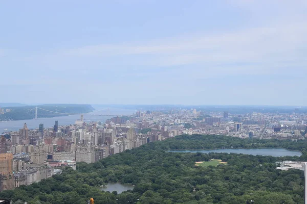 Nova York Manhattan Skyline Topo Deck Observação Rock Vista Panorâmica — Fotografia de Stock