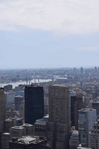 New York Manhattan Panorama Horní Části Vyhlídkové Paluby Rock Panoramatický — Stock fotografie