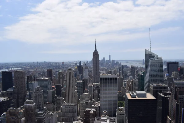 New York Manhattan Skyline Depuis Pont Observation Top Rock Vue — Photo