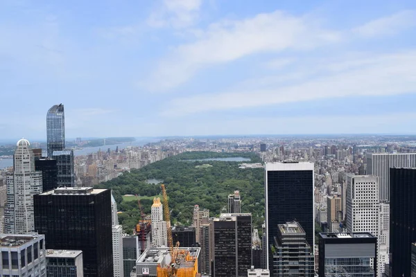 Nova York Manhattan Skyline Topo Deck Observação Rock Vista Panorâmica — Fotografia de Stock