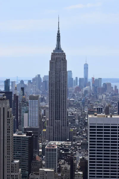 New York Manhattan Skyline Depuis Pont Observation Top Rock Vue — Photo