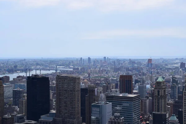 Нью Йоркский Манхэттен Вершины Скалы Панорамный Вид Солнечный День Нью — стоковое фото