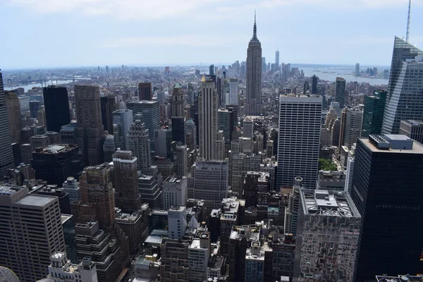 Nova York Manhattan Skyline Topo Deck Observação Rock Vista Panorâmica — Fotografia de Stock