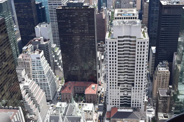 New York Manhattan Skyline Depuis Pont Observation Top Rock Vue — Photo