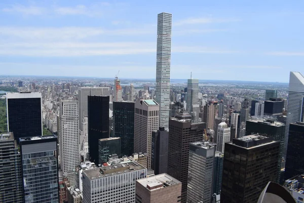 Nova York Manhattan Skyline Topo Deck Observação Rock Vista Panorâmica — Fotografia de Stock