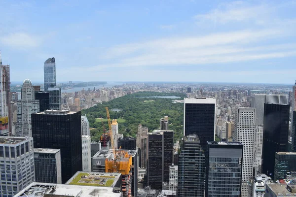 Nova York Manhattan Skyline Topo Deck Observação Rock Vista Panorâmica — Fotografia de Stock