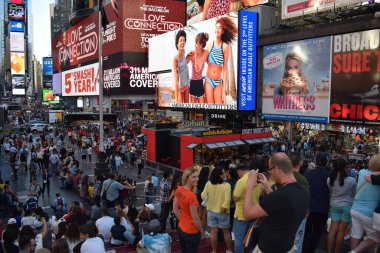 New York / USA - 15 / 06 / 2017 - Times Meydanı 'nın Panoramik Görünümü