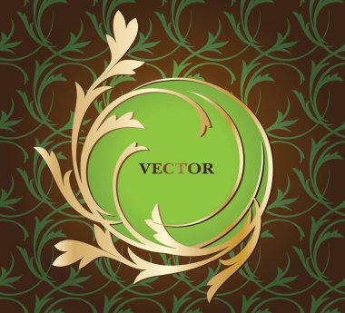 Bir kahverengi arka plan ve metin için dekoratif çerçeve üzerinde sorunsuz çiçek süsleme.