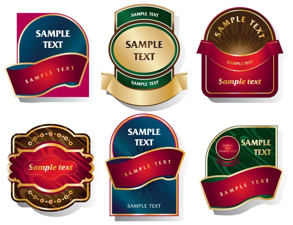 Vector Set Labels Ribbons Classic Style — Stock Vector