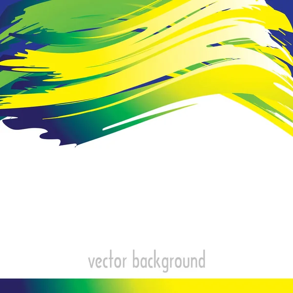 Abstract Background Blue Green Yellow Strokes White Free Space Vector — Stock Vector