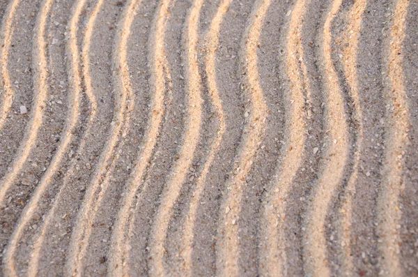 Lines in the sand of a beach.