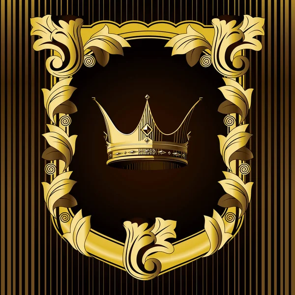 Emblème vintage avec bouclier et couronne . — Image vectorielle