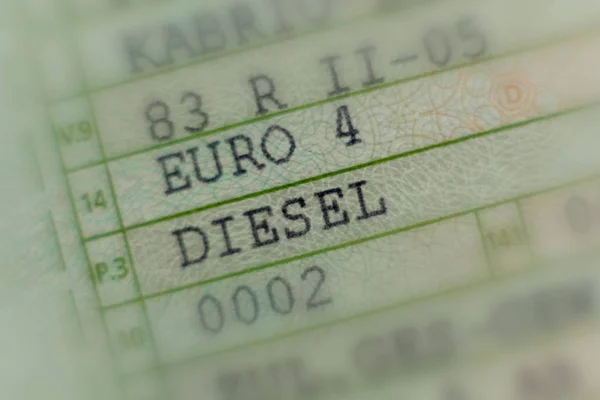 German Vehicle License Diesel Euro Passenger Cars Soon Ban Car — Stock Photo, Image