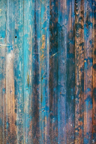 Struktur alt Grunge blau lackiert lackiert verwitterte Holzbrettwand mit rustikaler Holzmaserung — Stockfoto