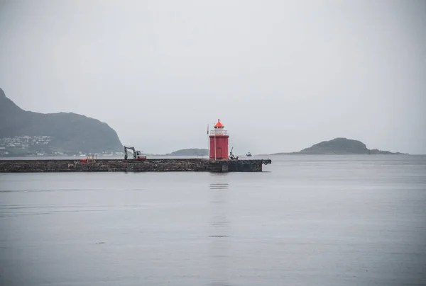 Faro Nel Mar Norvegese Vicino Alesund Norvegia — Foto Stock