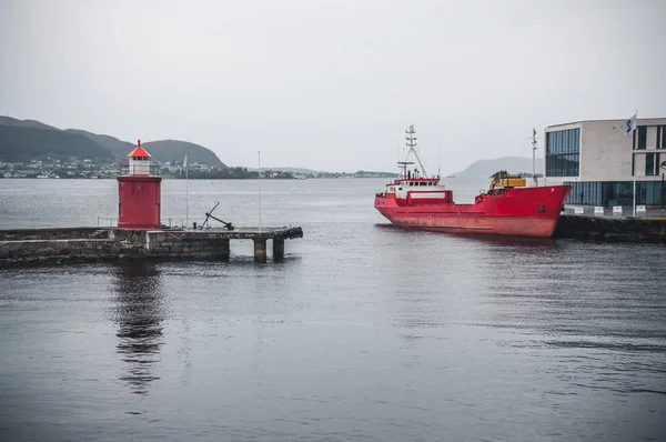 Világítótorony Norvég Tenger Közelében Alesund Norvégia — Stock Fotó