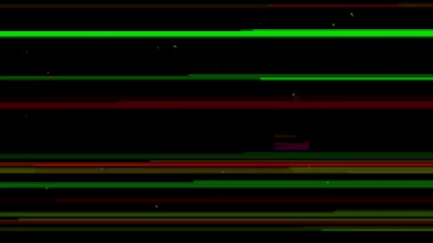 Abstract fast Color Glitch interference screen noise static television. Stripes background. Digital twitch. Error Video Damage. Technical problem. Broken monitor screen. Graphic Card Error — Stock Video