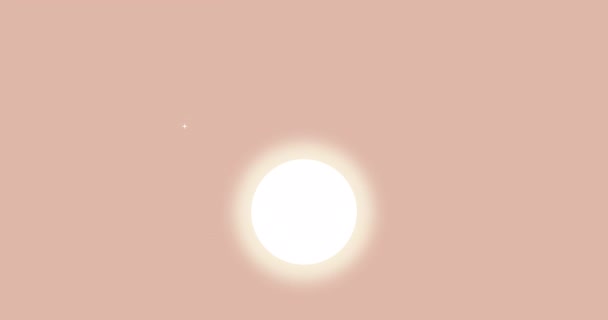 Día Noche Animación Sunrise Sunset Día Cielo Nocturno Estrellas Brillantes — Vídeo de stock