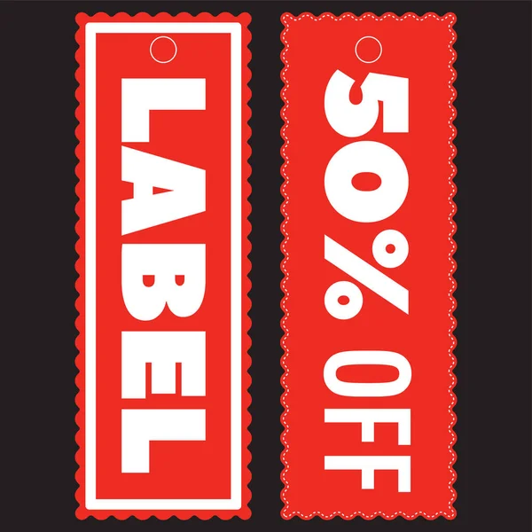 Sale Red Label White Inscription — Stock Vector