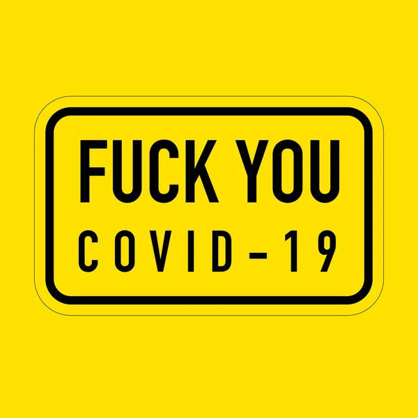 Fuck You Covid Yellow Sticker Notebook Print Shirt — Wektor stockowy