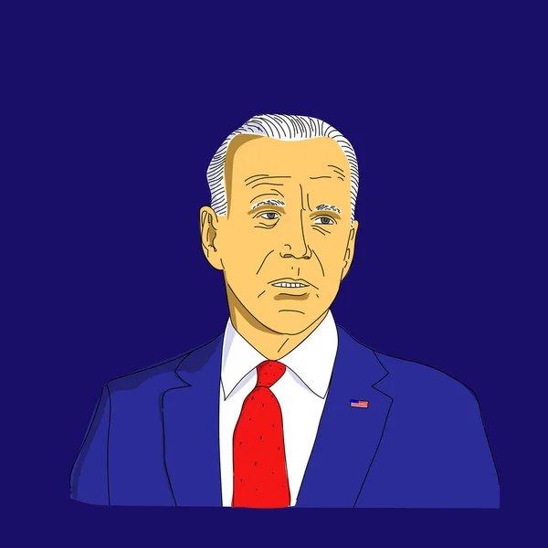 Joe Biden Vicepresident Presidentskandidaat Voor Verkiezingscampagne 2020 Vector Illustratie Portret — Stockvector