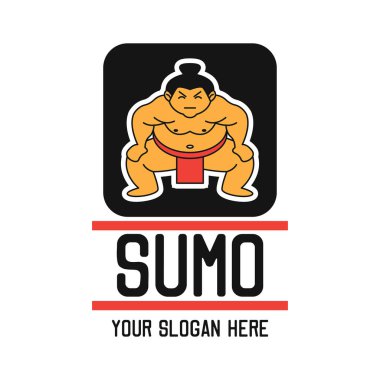 Sumo logosu, sloganı için metin alanı ile / etiket satırı, vektör çizim