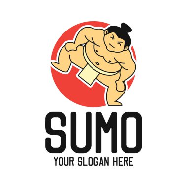 Sumo logosu, sloganı için metin alanı ile / etiket satırı, vektör çizim