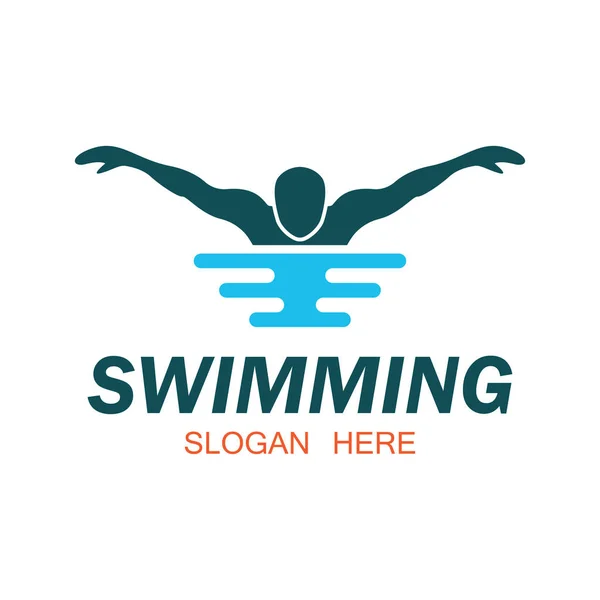 logosu, sloganı için metin alanı ile yüzme / etiket satırı, vektör çizim