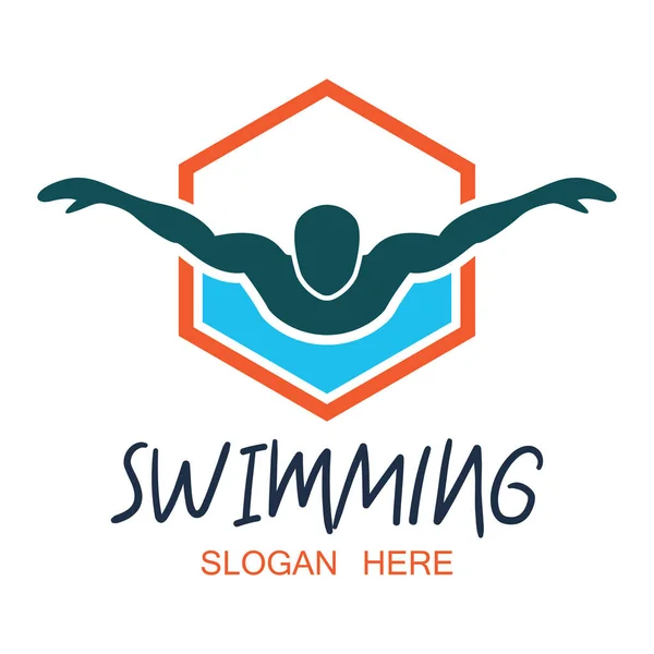 logosu, sloganı için metin alanı ile yüzme / etiket satırı, vektör çizim