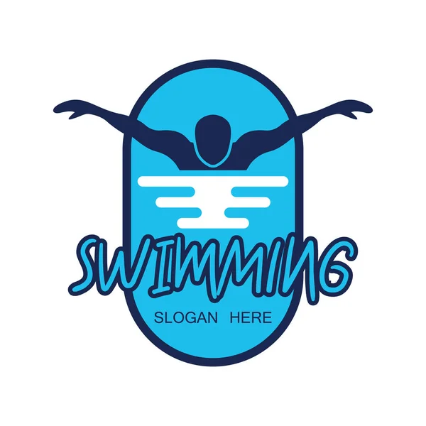 Logo Nuoto Con Spazio Testo Tuo Slogan Tag Line Illustrazione — Vettoriale Stock