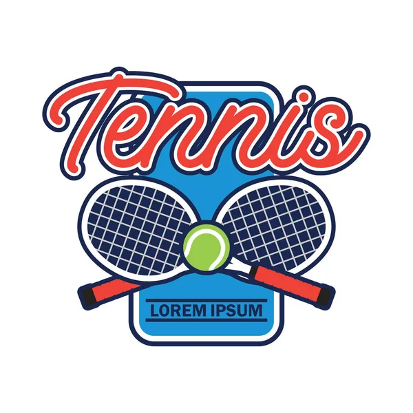 あなたのスローガンのテキスト領域を持つテニス裁判所ロゴ タグライン ベクトル イラスト — ストックベクタ