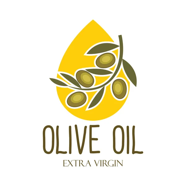 Olijfolie Logo Met Tekst Ruimte Voor Slogan Tag Line Vectorillustratie — Stockvector
