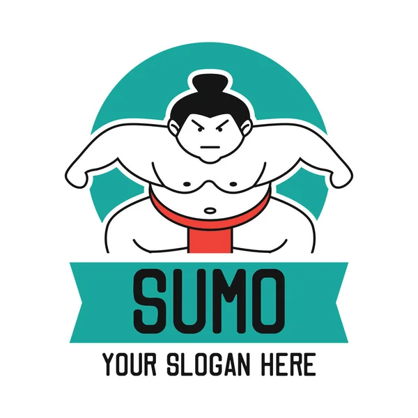 Logo Sumo Con Spazio Testo Tuo Slogan Tag Line Illustrazione — Vettoriale Stock