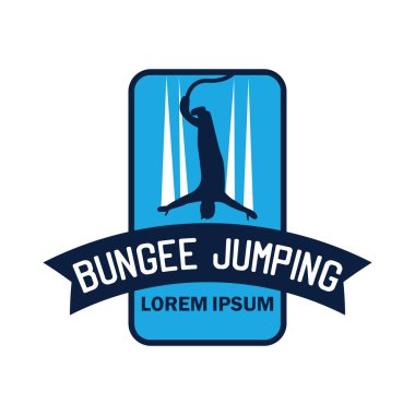bungee-jumping logosu, sloganı için metin alanı ile / etiket satırı, vektör çizim