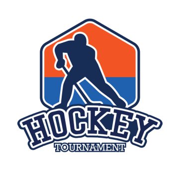 Hokey logosu, sloganı için metin alanı ile / etiket satırı, vektör çizim