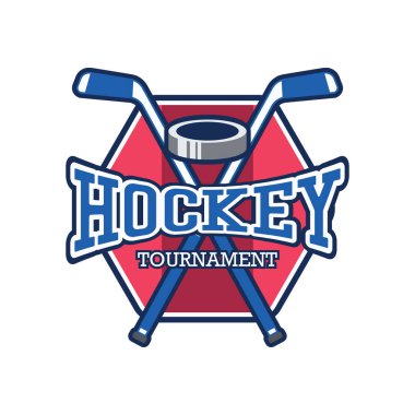 Hokey logosu, sloganı için metin alanı ile / etiket satırı, vektör çizim