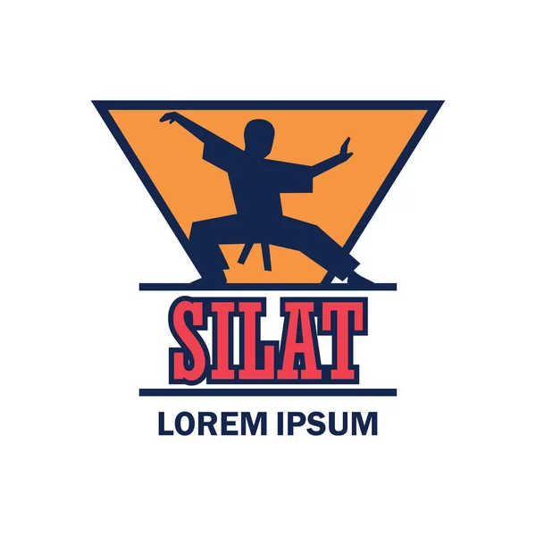 Martialisches Logo Silat Mit Textfläche Für Ihren Slogan Tag Line — Stockvektor
