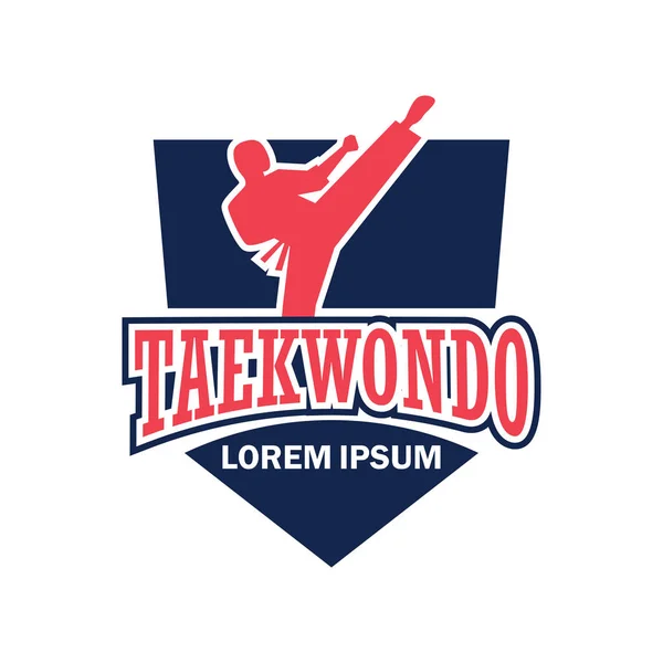Logotipo Marcial Taekwondo Com Espaço Texto Para Seu Slogan Tag — Vetor de Stock