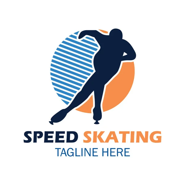 Логотип Конькобежного Спорта Текстовым Пространством Строки Слогана Тега Векторная Иллюстрация — стоковый вектор