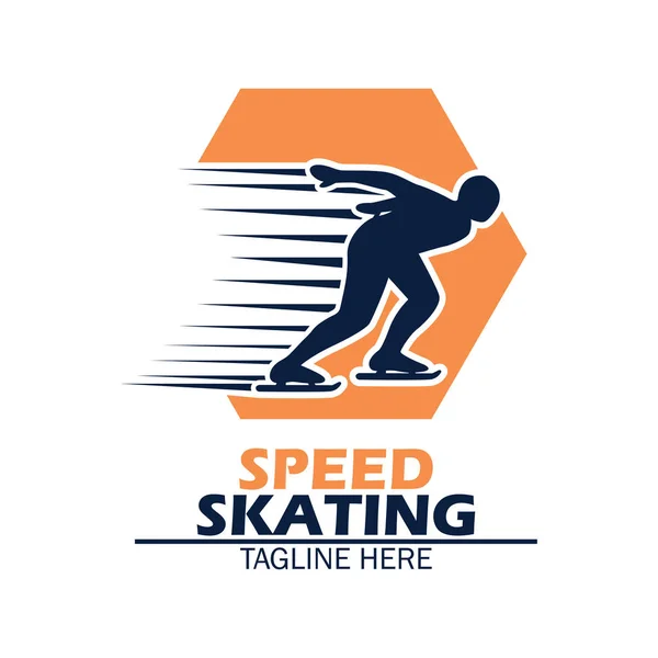 Logo Patinaje Velocidad Con Espacio Texto Para Eslogan Línea Etiqueta — Vector de stock