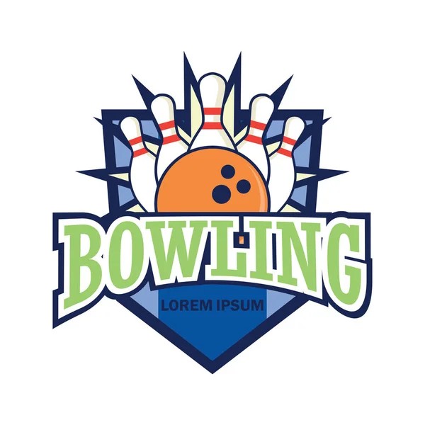Bowling Logo Mit Textfläche Für Ihren Slogan Tag Line Vektorillustration — Stockvektor
