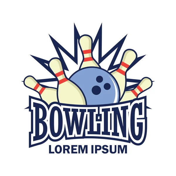 logosu, sloganı için metin alanı ile bovling / etiket satırı, vektör çizim