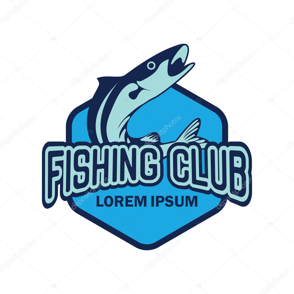 Fishing logo with text space for your slogan / tag line, vector illustration