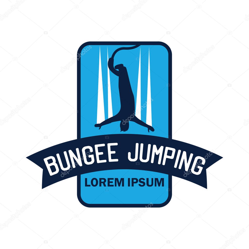 Bungee jumping logo with text space for your slogan / tag line, vector illustration