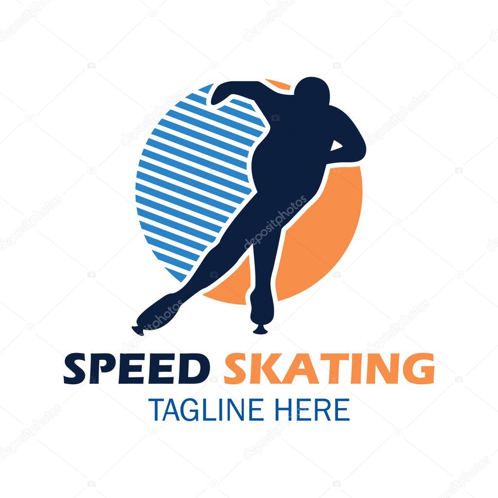 Speed skating logo with text space for your slogan / tag line, vector illustration