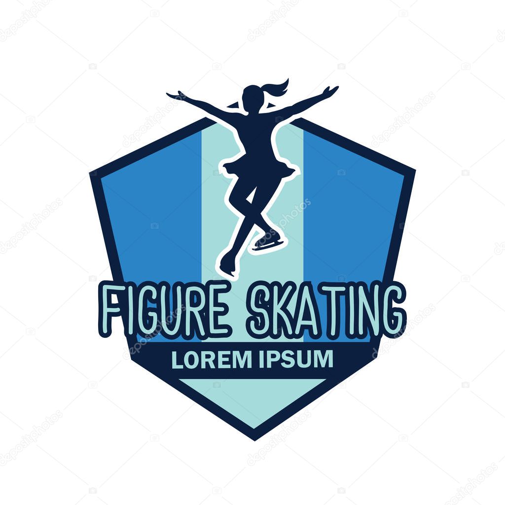 Speed skating logo with text space for your slogan / tag line, vector illustration