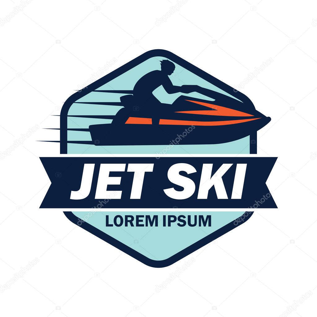 Jet ski logo with text space for your slogan / tag line, vector illustration